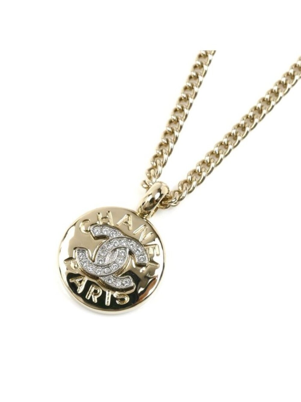 Chanel Rhinestone CC Logo Necklace 59 Second